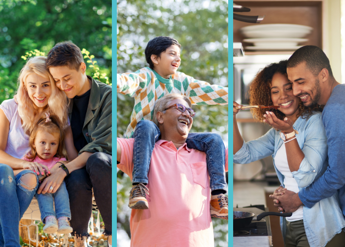 Collage of families and neighbors in our community